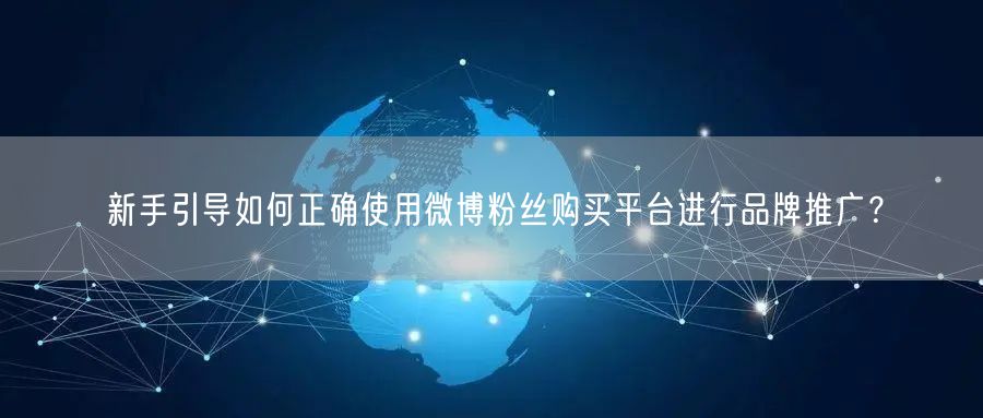 新手引导如何正确使用微博粉丝购买平台进行品牌推广？